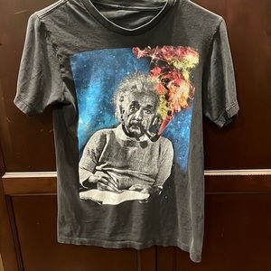 Albert Enstein smoking a pipe